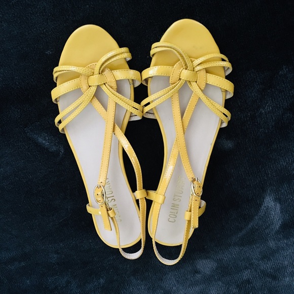 Colin Stuart Yellow Strappy Sandals - Picture 2 of 7